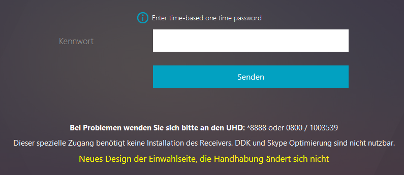 Die Grafik zeigt die Eingabemaske für das Einmalpasswort, das mit dem TOTP-Token Generator erstellt wurde.