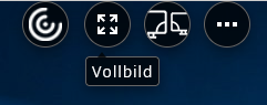 The figure shows the icon for the fullscreen function